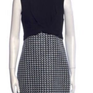Carven Black and White Patterned Dress